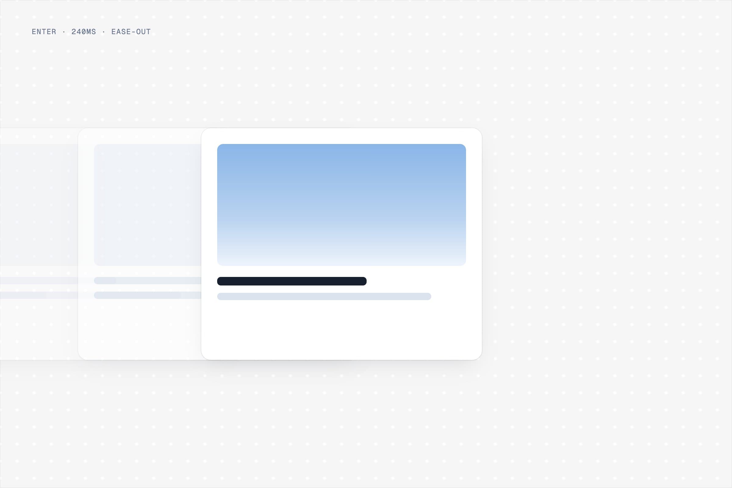 Onion-skin frames of a card entering from the left, ghosts fading toward the edge