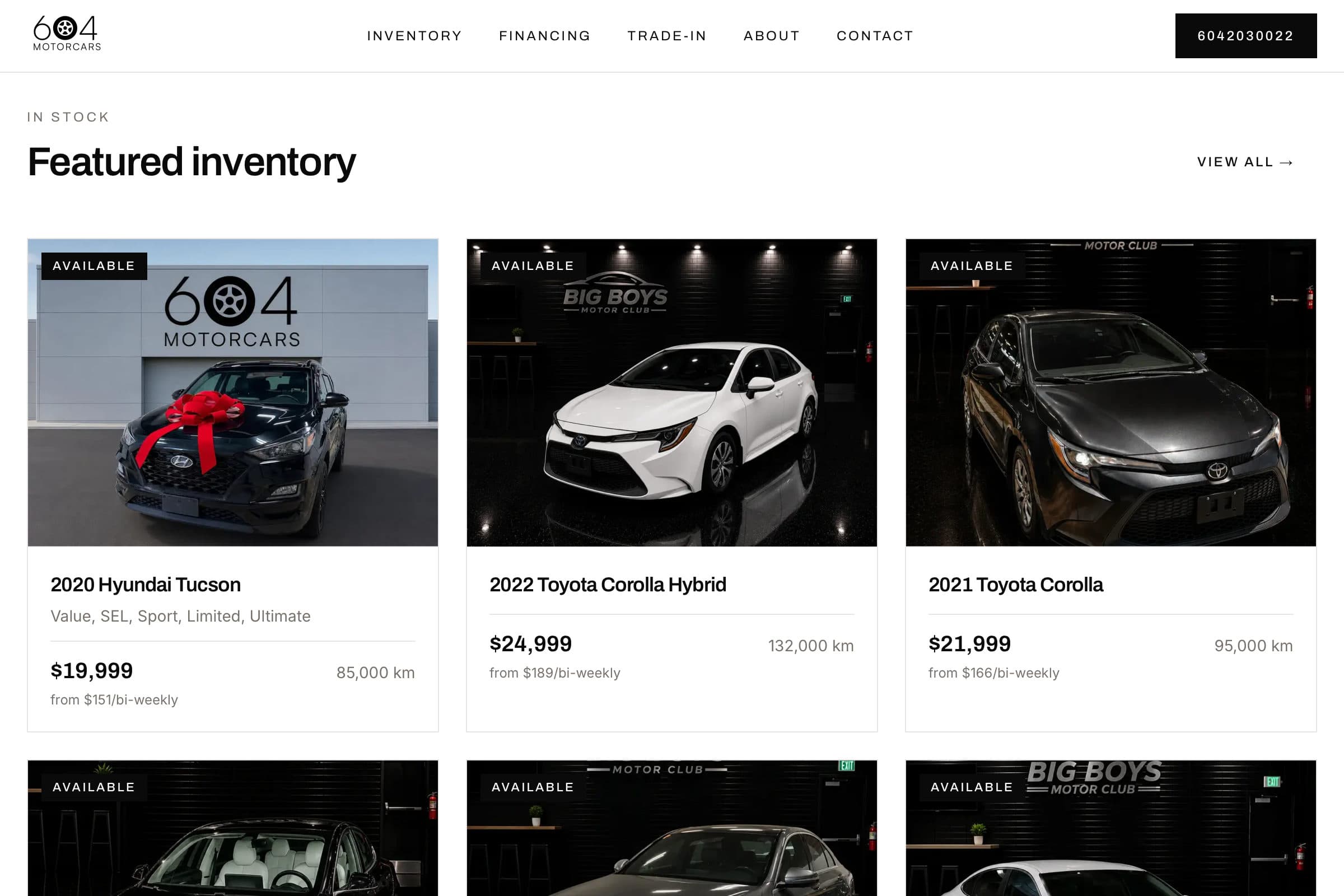 604 Motors featured inventory listings