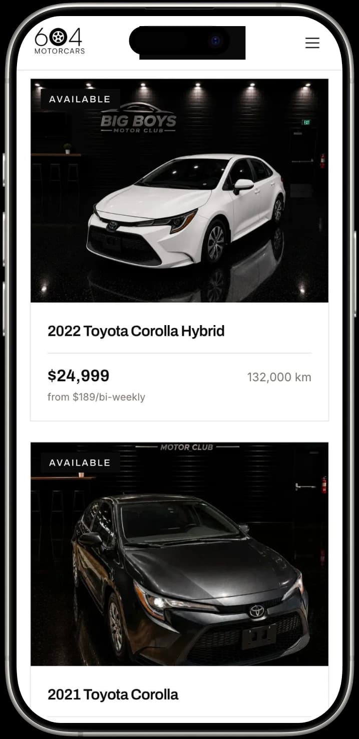 604 Motors mobile inventory listings