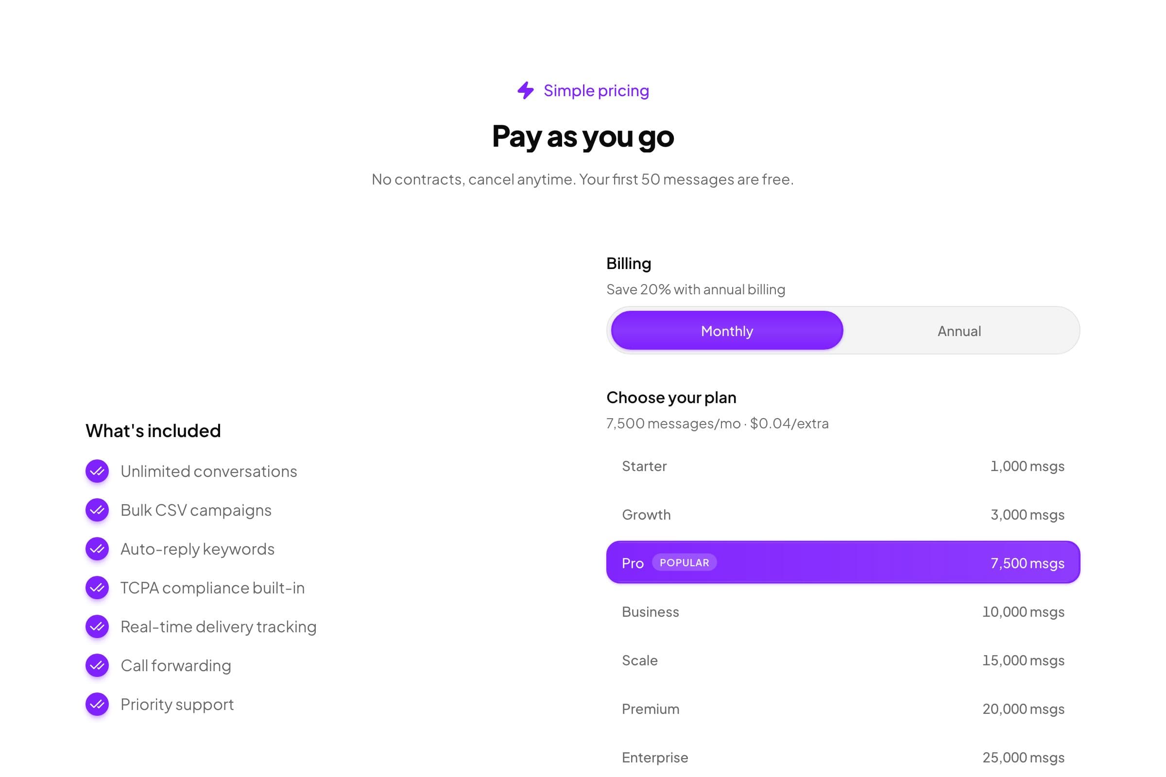 Blorp pay-as-you-go pricing