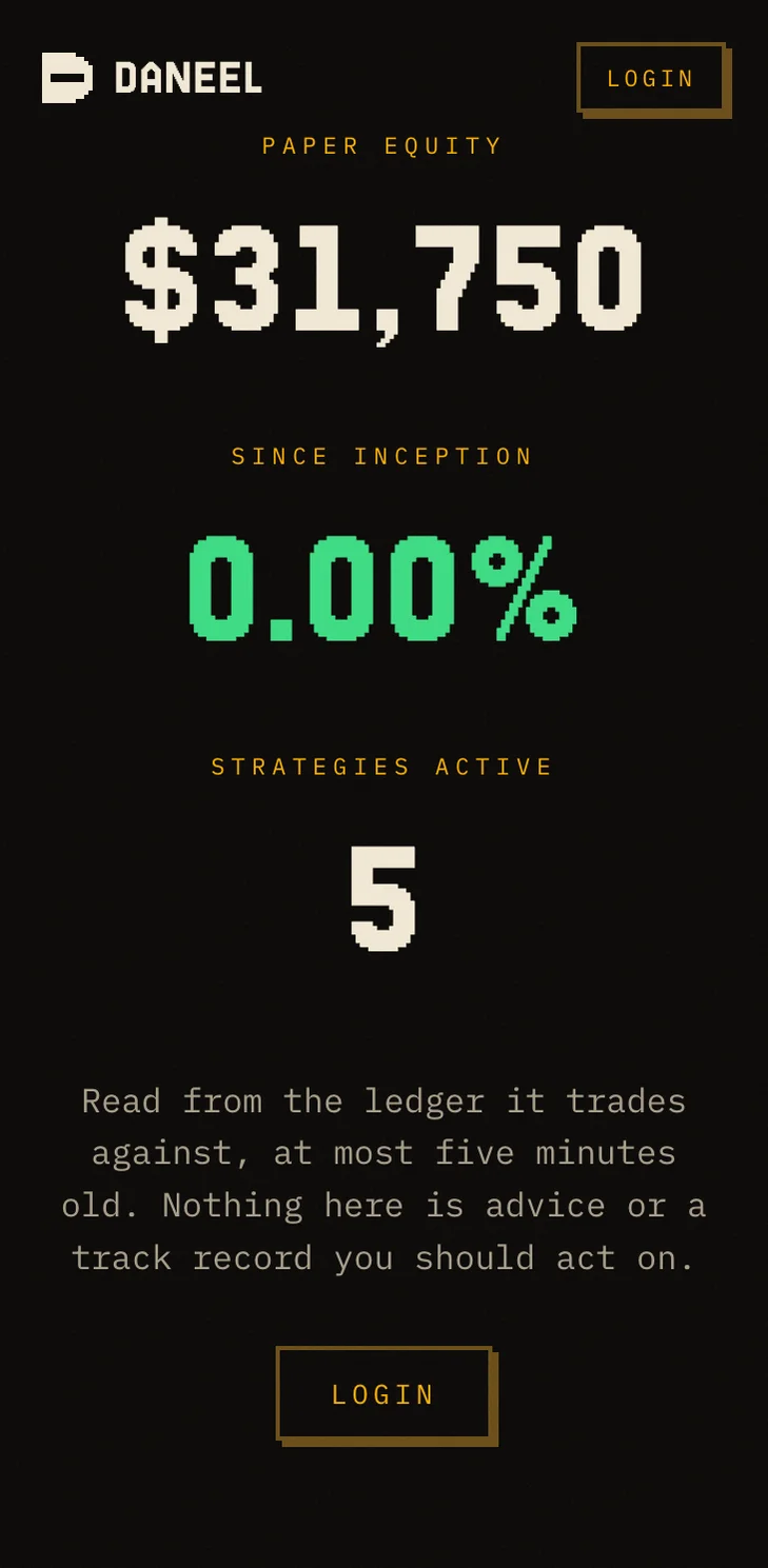 Daneel mobile: the ledger and the closing ask