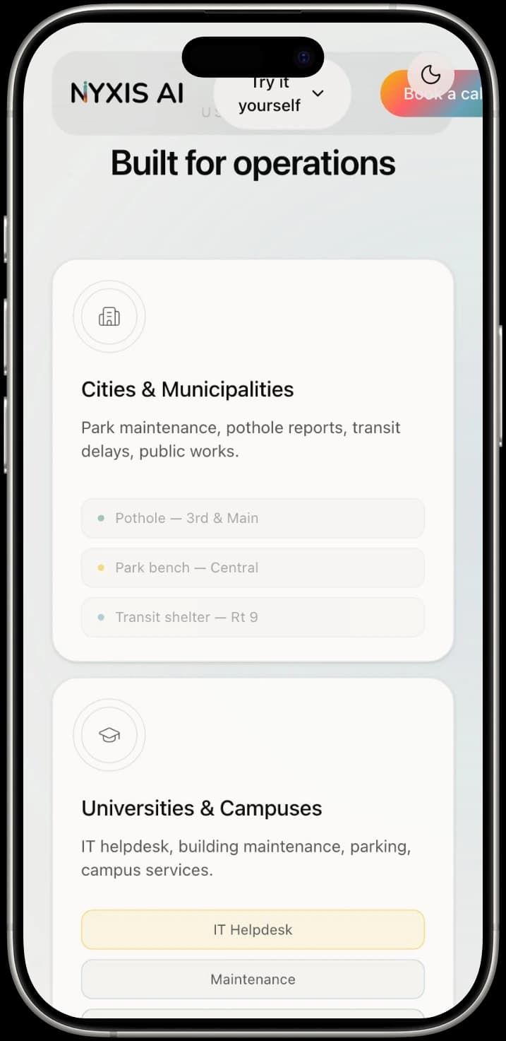 Nyxis AI mobile use cases