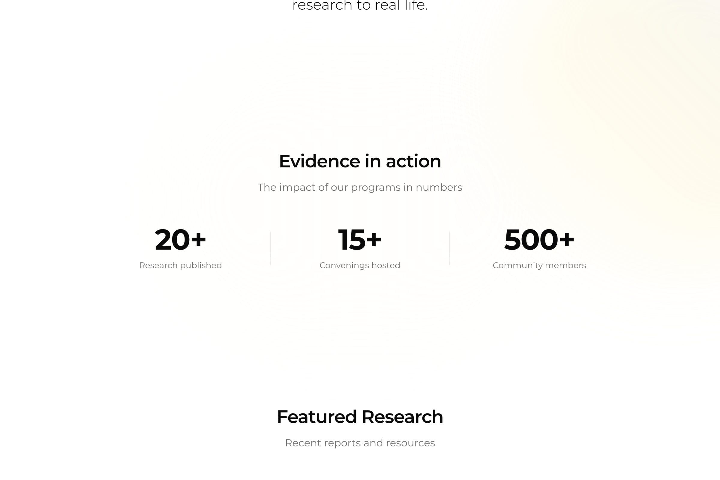 Whole Human Project evidence: reports, convenings, community